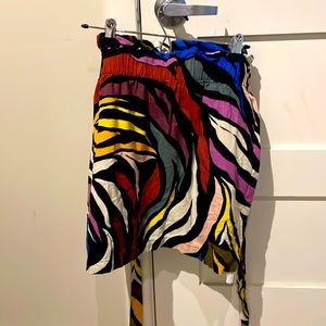 Brightly colored mini skirt